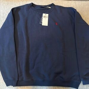 Polo by Ralph Lauren fleece crew neck sweatshirt 
Color-navy
Size-small